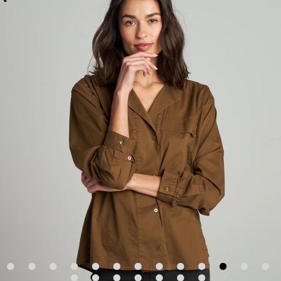 Rowan Fay Utility Camp Shirt Green/Brown Large - Picture 2 of 11